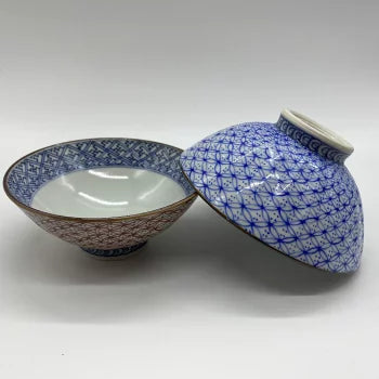 京焼・清水焼 山本壹楽(壹楽窯) 青赤七宝組飯碗 – SEIKADO