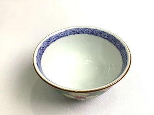 京焼・清水焼 加藤雲泉（雲泉窯) 青彩花文飯碗